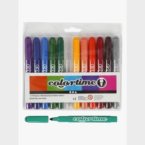 Colortime Tusser med 5 mm Filtspids, Kompletterende Farver, 12 stk.