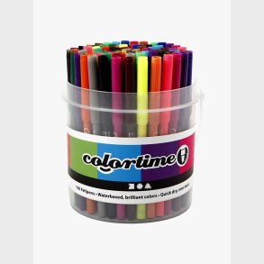 Colortime Tusser med 2 mm Filtspids, Blandede Farver, 100 stk.