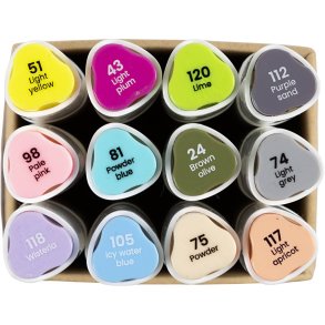 Creativ Company | Twin Markers - Pastel, 12 stk