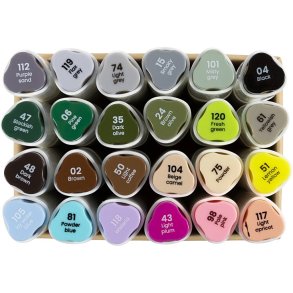 Creativ Company | Twin Markers - Natur & pastel, 24 stk