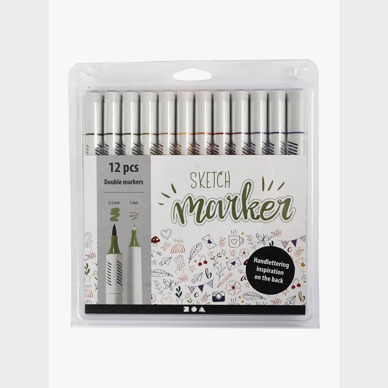Creativ Company Sketch Marker Tusser Afd�mpede Farver 12-pak