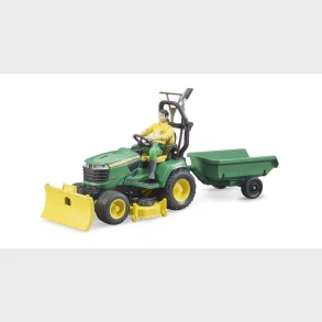 Bruder John Deere Lawn Traktor med trailer og gartner