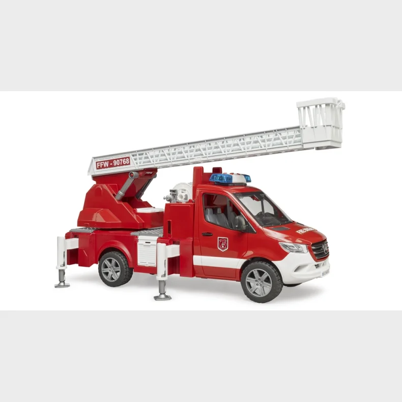 Bruder MB Sprinter brandbil med stige, vandpumpe, lyd- og lysmodul