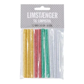 Limstnger ass 10 stk. guld, slv, rd, grn all temp 7,2 mm