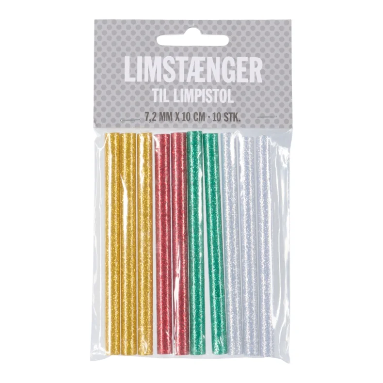 Limstnger ass 10 stk. guld, slv, rd, grn all temp 7,2 mm