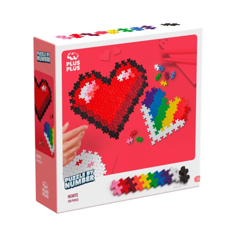 Plus-Plus - Puzzle By Number, Hjerter 250 stk