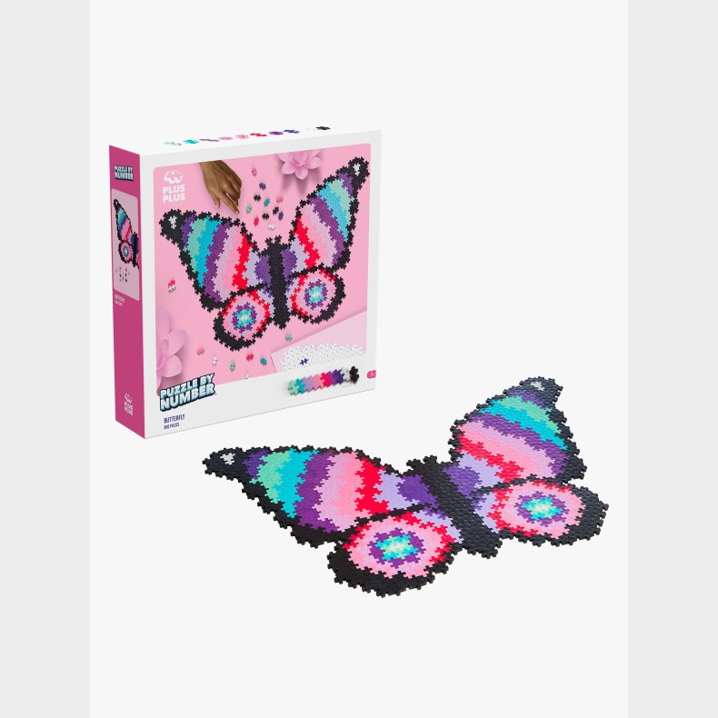 Plus-Plus Puzzle By Number Sommerfugl 800 Dele