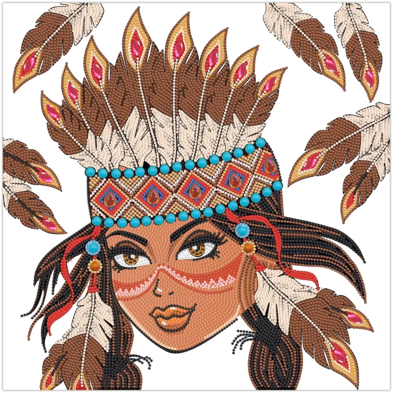 Diamond Art MIX indianer 40 x 40 cm