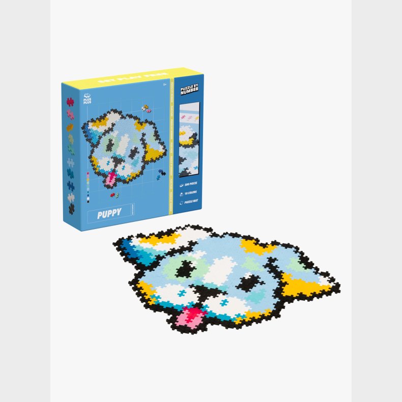 Plus-Plus Puzzle By Number Bygges�t Hundehvalp 500 Dele