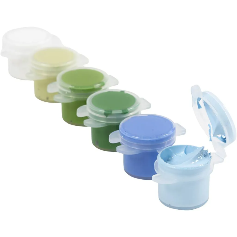 Creativ Company | Hobbymaling - Bl/grn, 6 x 5 ml.