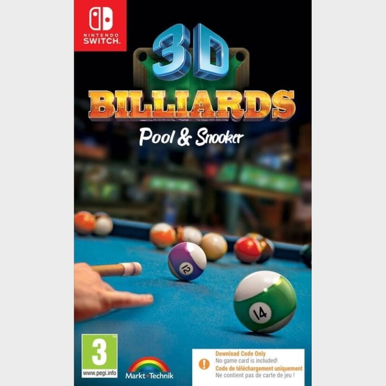 3d Billiards: Pool And Snooker - Kode I Boks  - Nintendo Switch