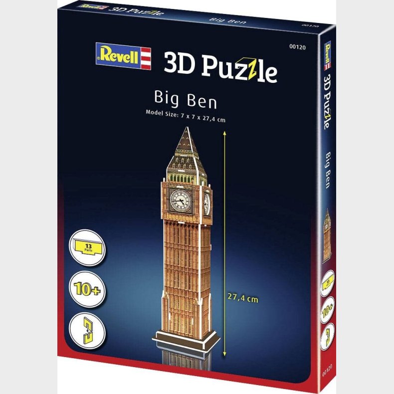 Revell 3d Puzzle - Big Ben - 13 Brikker - 27 Cm