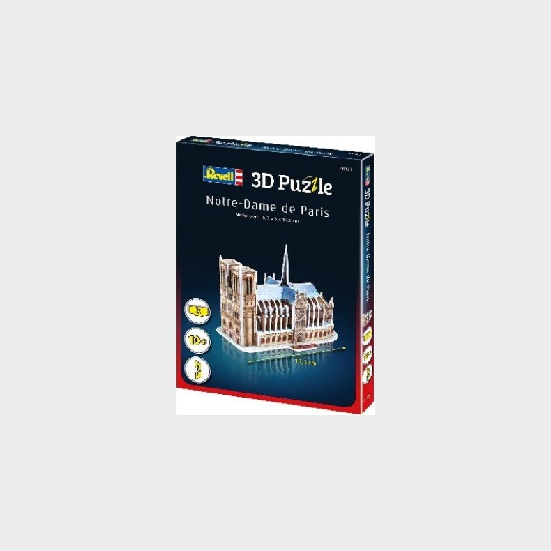 Revell 3d Puzzle - Notre Dame - 39 Brikker - 15 Cm