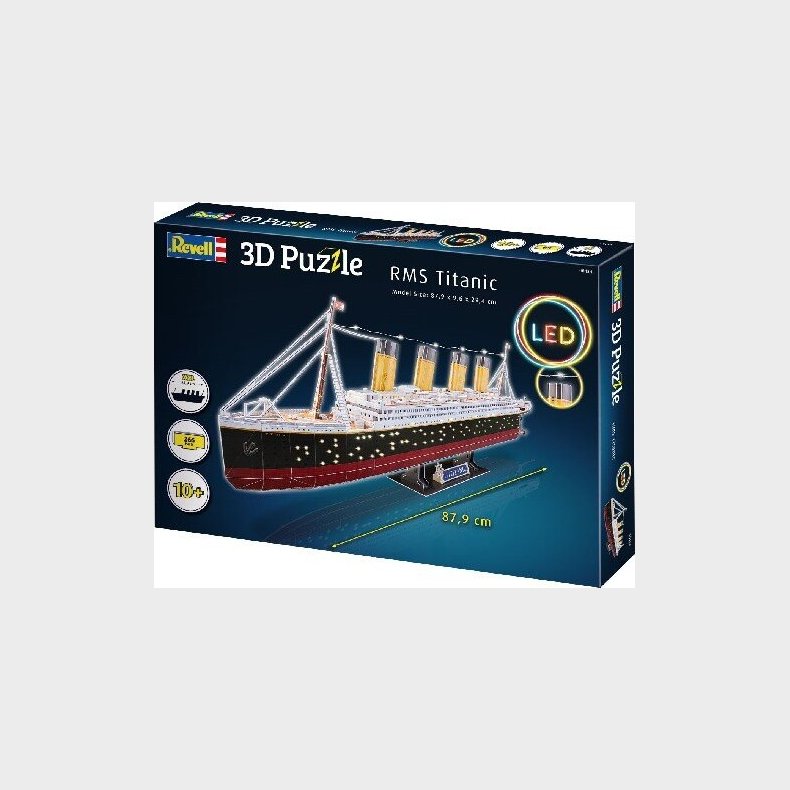 Revell 3d Puzzle - Rms Titanic Med Led - 266 Brikker - 87 Cm