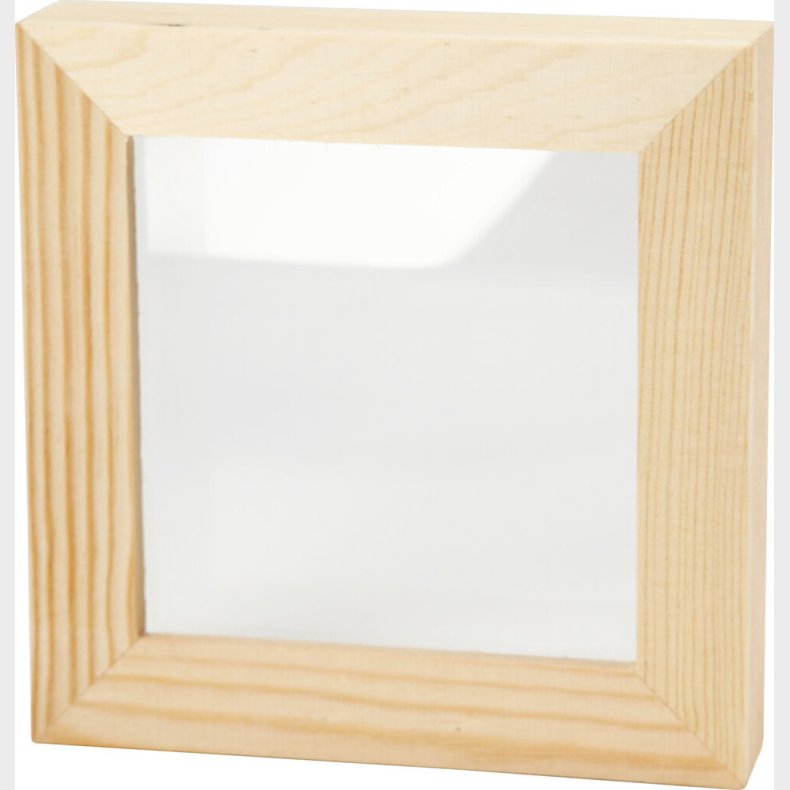3d Ramme Med Glas - D 2,5 Cm - Str. 12,3x12,3 Cm - 1 Stk.