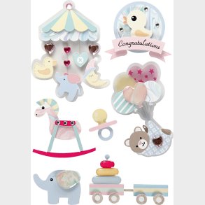 3d Klistermrker - Baby - 8 Stk