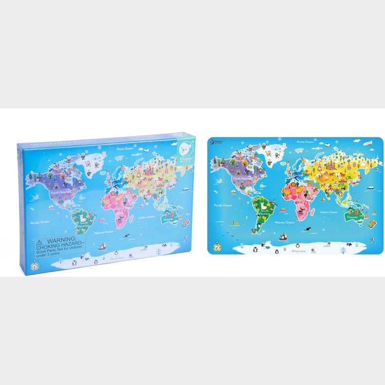 Classic World Verdenskort Puslespil 48 Brikker