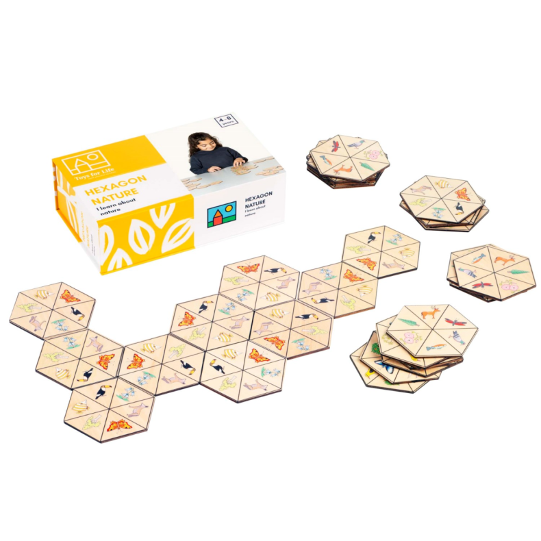 Toys for Life | Hexagon-domino - Se m�nstre og match