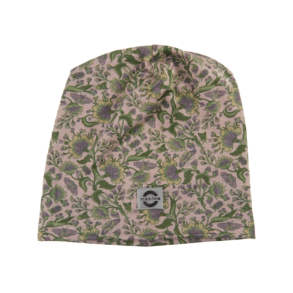 Mikk-Line 2-lags Viskose Hue Med Blomster , Twillight Mauve - Legekammeraten.dk