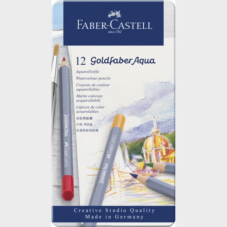 Farveblyant Goldfaber Akvarel tinske 12 ass