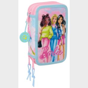 Barbie Penalhus med 3 Rum, Lyserd/Lysebl