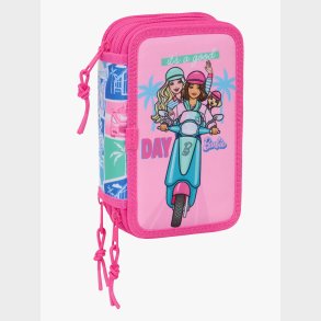 Barbie  Fyldt Penalhus med 3 Rum 37 Dele, Bl�/Pink