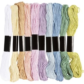 Creativ Company | Broderigarn - Pastel, 10 x 8 meter