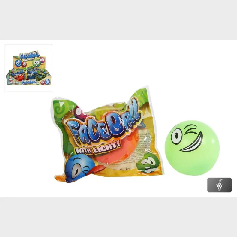 Bold med Ansigt og Lys 5,5 cm ass