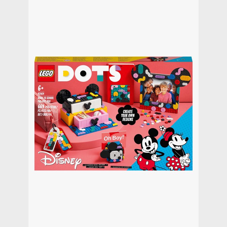 LEGO DOTS 41964 Mickey Mouse og Minnie Mouse skolestart-projekt�ske