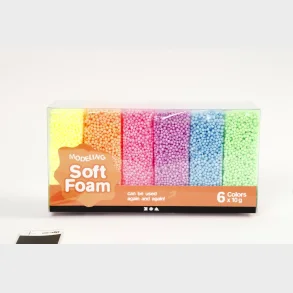 Soft foam 6 ass pastel farver 10 g