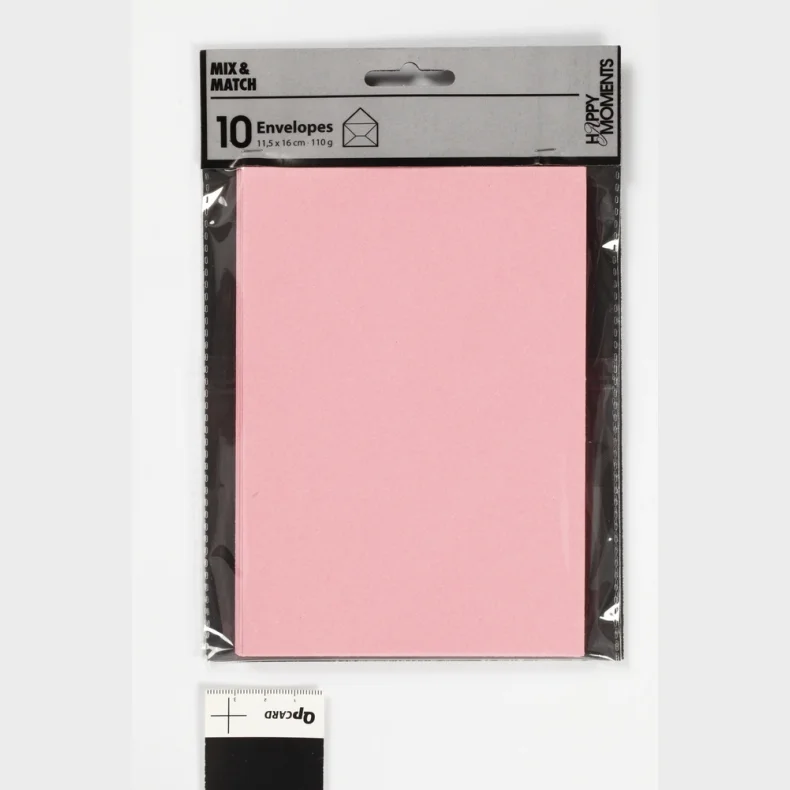 Kuvert lyserd 11,5x16 cm 110g 10stk