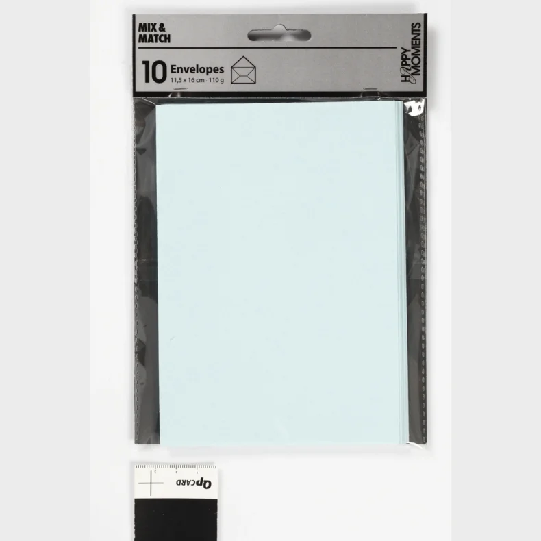 Kuvert lysebl 11,5x16 cm 110g 10stk