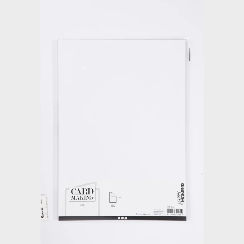 Karton hvid A4 220g 10stk m/struktur