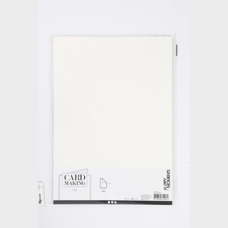 Karton rhvid A4 220g 10stk m/struktur