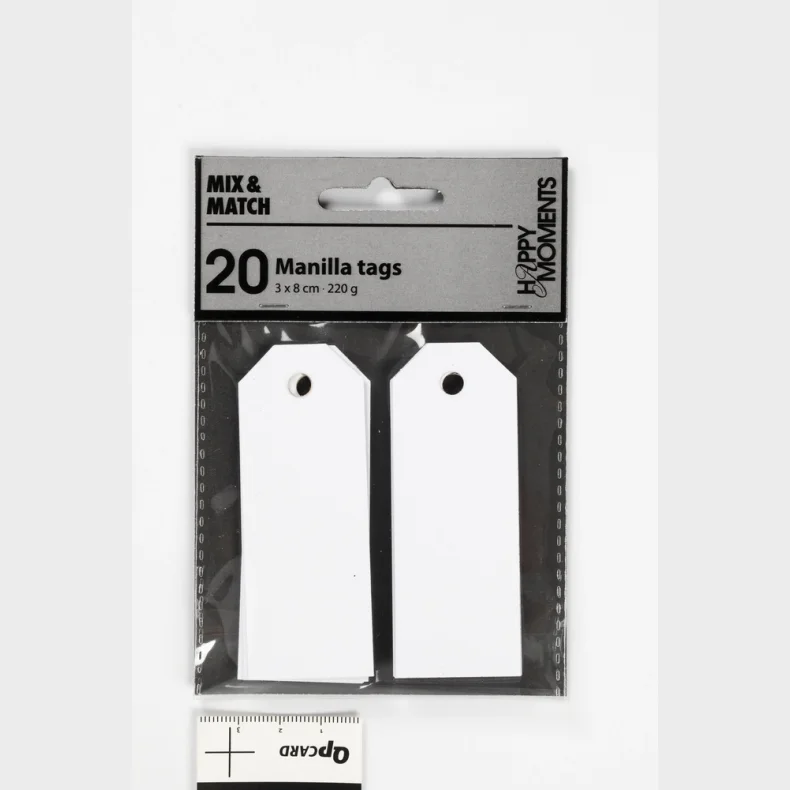 Manilla mrker hvid 220g 20stk