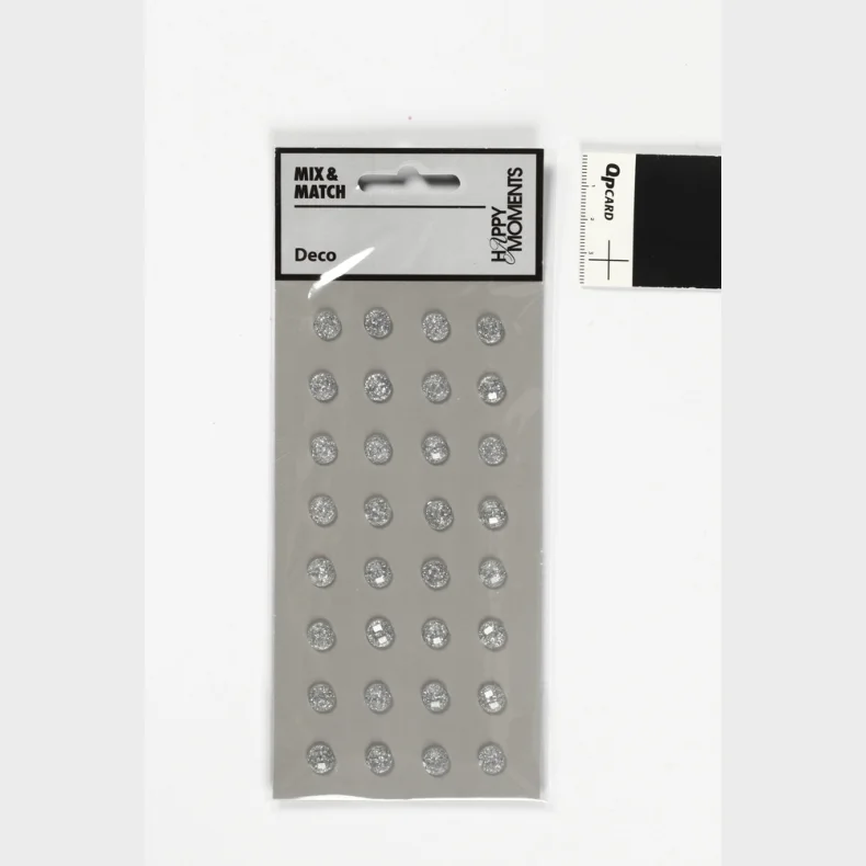 Rhinsten slv rund 8 mm 32stk