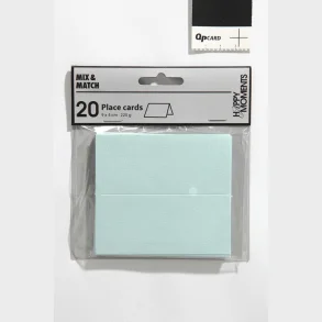 Bordkort lysebl 20 stk. str. 9X4 cm 220 g