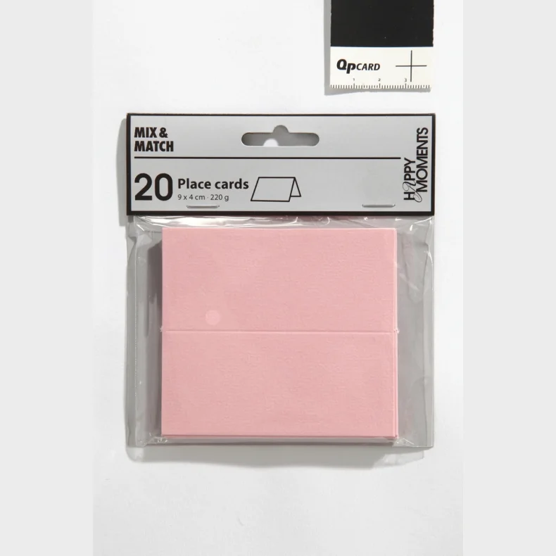 Bordkort lyserd 20 stk. str. 9X4 cm 220 g
