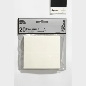 Bordkort rhvid 20 stk. str. 9X4 cm 220 g
