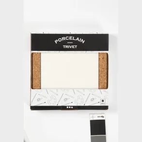 Bordskner hvid m/korkramme 15,5x15,5x1 cm 2 stk