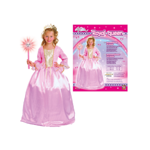 4-Girlz Droningkjole Med Diadem 120 Cm - udkldning - Legekammeraten.dk