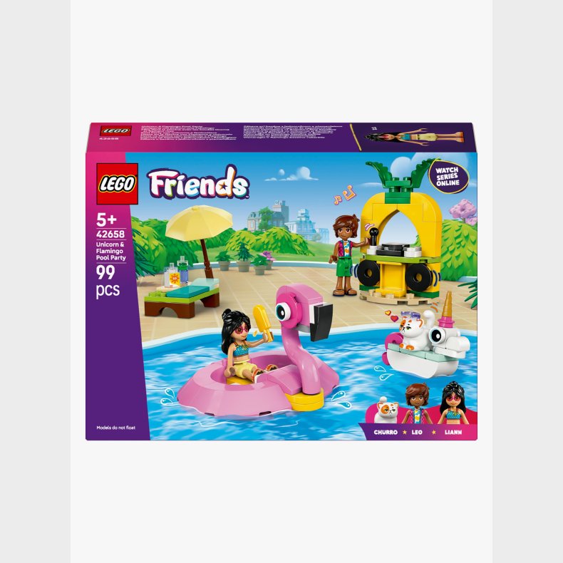 LEGO Friends 42658 Poolparty med enhj�rning og flamingo