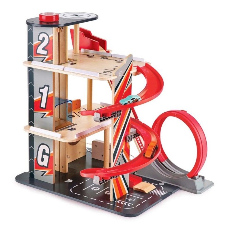 Hape | Parkeringshus inkl. stunt-rampe