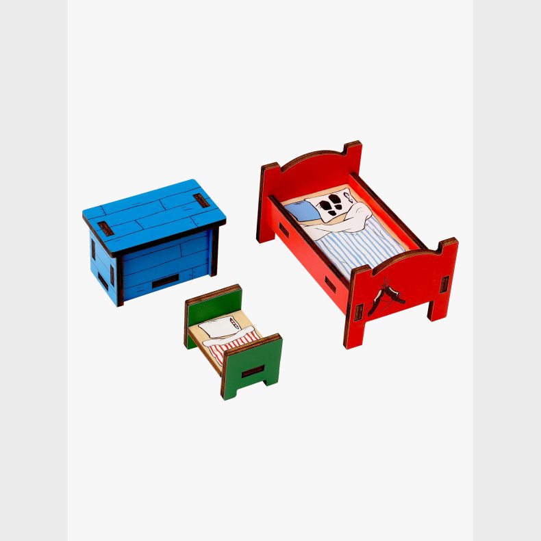 Pippi Langstr�mpe Dukkehusm�bler Sovev�relse 3 Dele