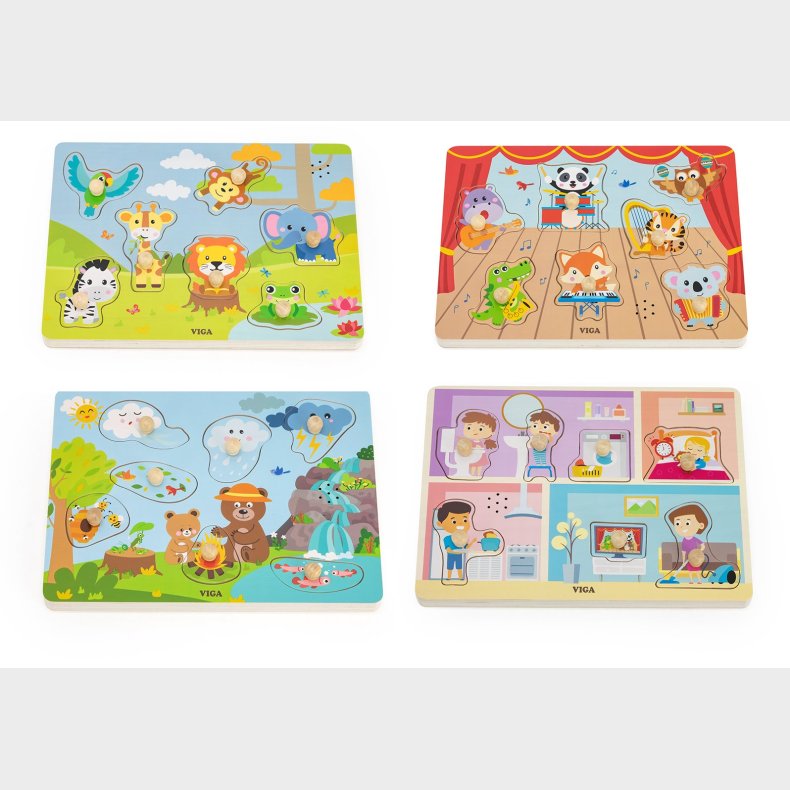 VIGA 4-i-1 Lydpuslespil