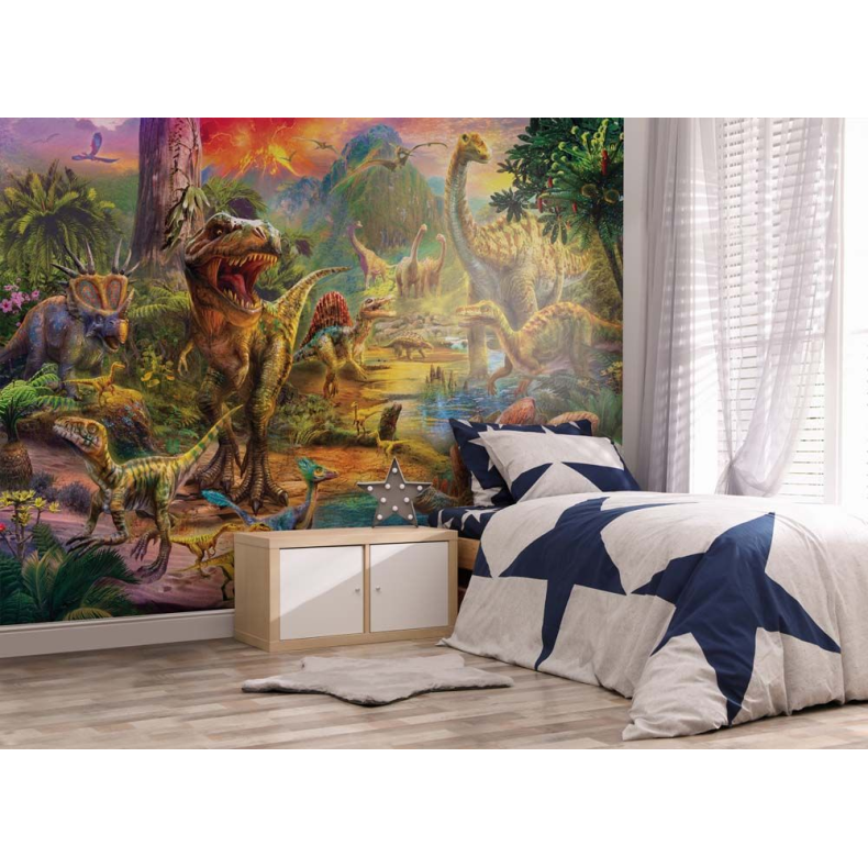 Dinosaur Landskab Tapet