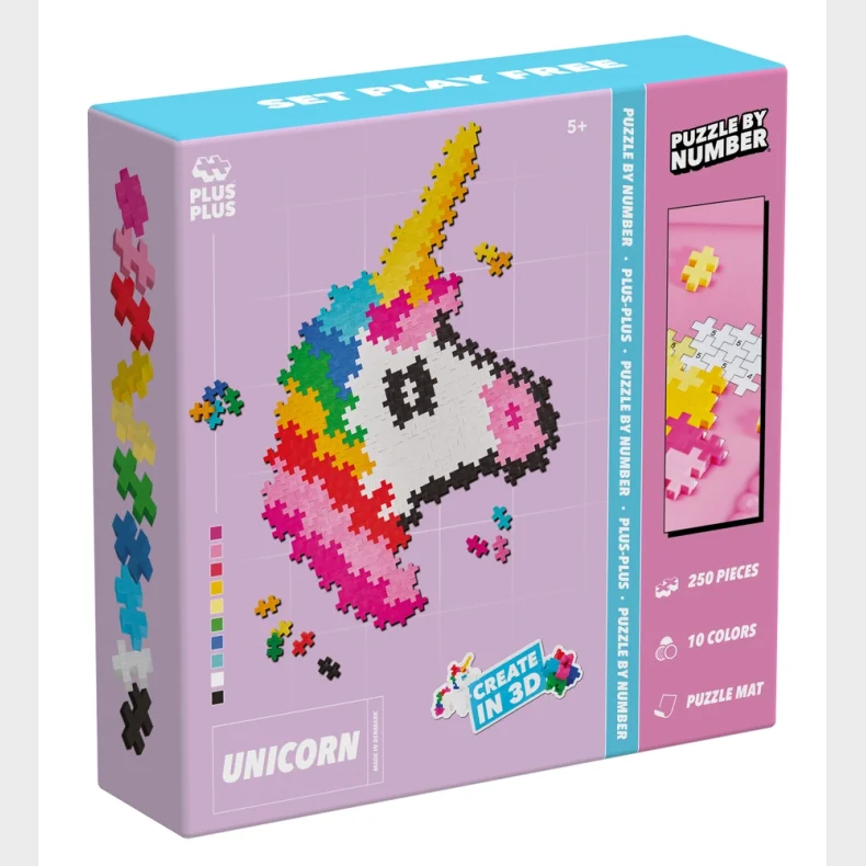 Plus-Plus Puzzle By Number Unicorn 250pcs