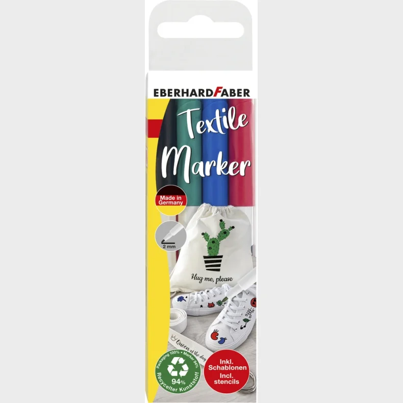 TEKSTIL MARKER EBERHARD FABER 4 ASS FARVER
