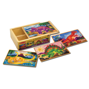 Melissa & Doug | Trpuslespil m. 4 x 12 brikker - Dinosaurer