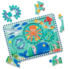 Melissa & Doug | Puslespil m. gear, 18 brikker - Havdyr